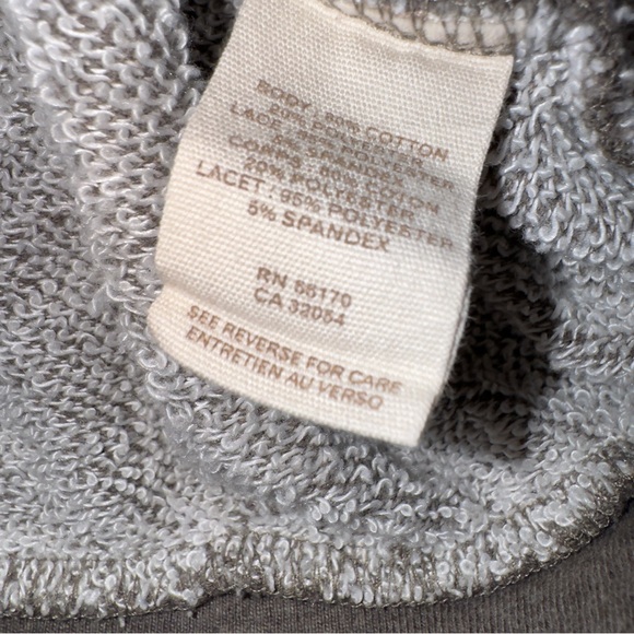 Free People Floral Lace Panel Sweatshirt XS – Gray Dolman Pullover Boho - Picture 3 of 9